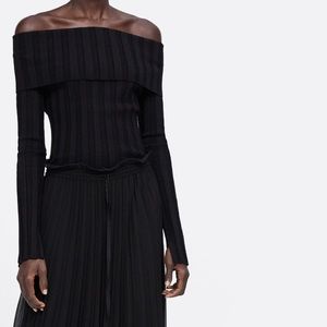 Zara Ribbed Off the Shoulder Top
